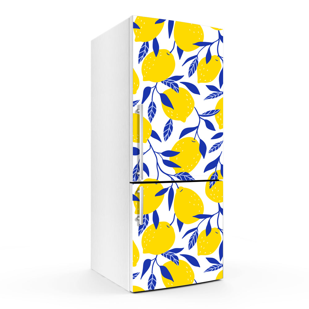 Yellow Lemon Art Self Adhesive Sticker For Refrigerator
