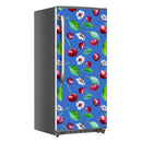 Cherry With Green Leafs Art Self Adhesive Sticker For Refrigerator