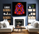 Monkey Space Orange Purple Art