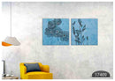 Blue Floral Art, Set Of 2