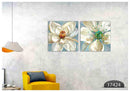 Blooming White Flower Art, Set Of 2