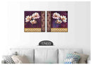 Purple Maroon Floral Art, Set Of 2