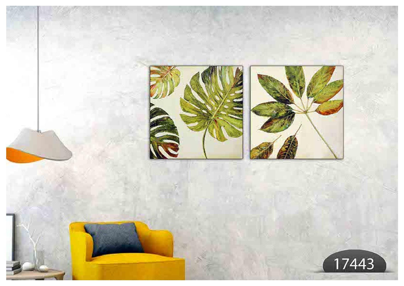Leaf Green Art, Set Of 2