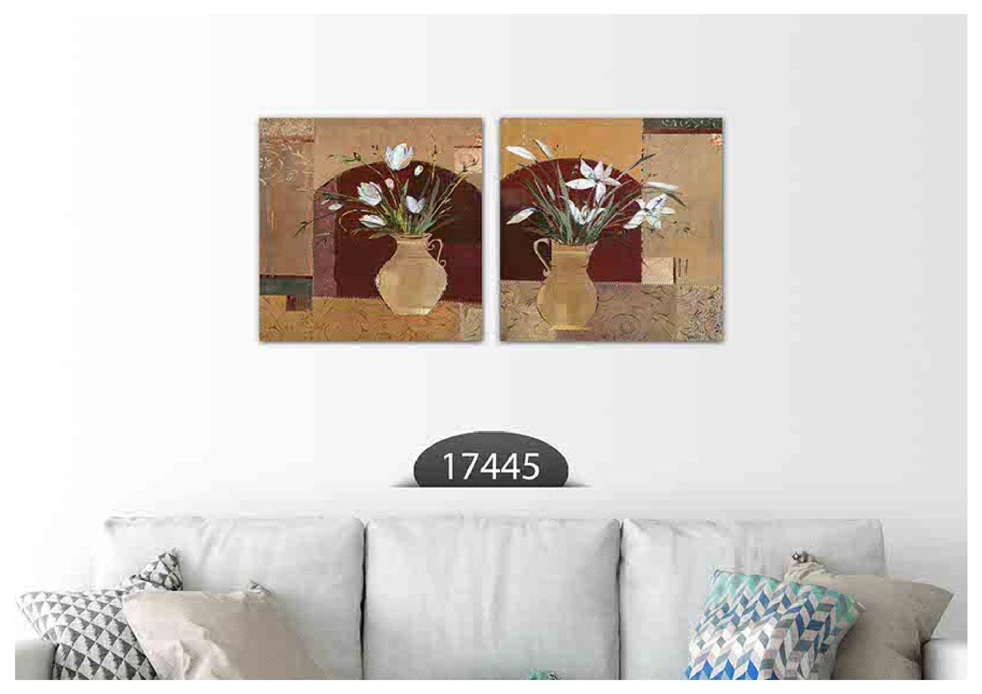 Vase Brown Art, Set Of 2