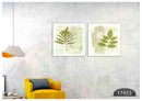 Shades Of Green Abstract Leaf Art, Set Of 2