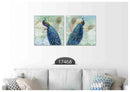 Peacock Blue Art, Set Of 2