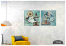 Birds Blue Cage, Set Of 2