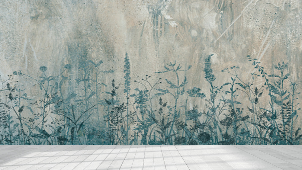 Blue Landscape Murals Wallpaper
