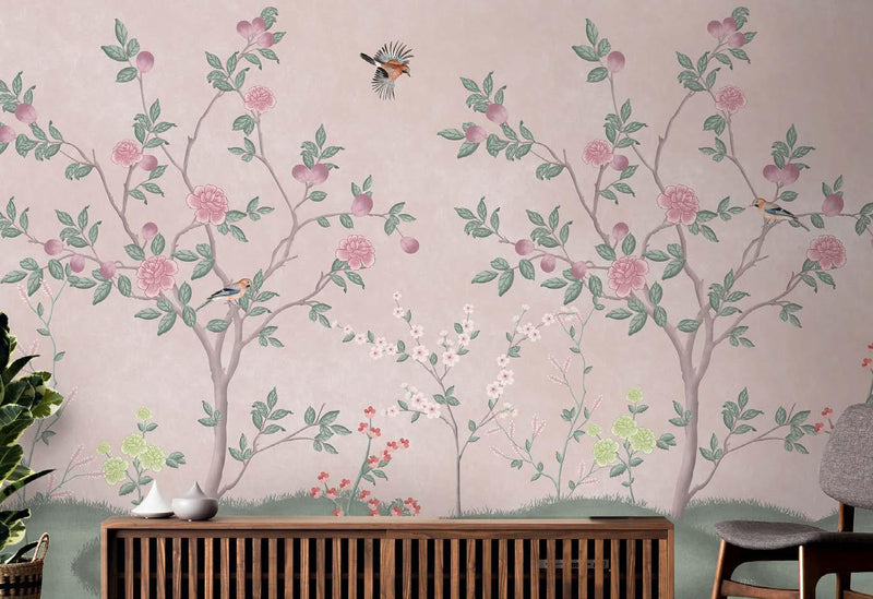 Majestic Maple Melody Chinoiserie Wallpaper