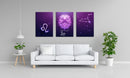 Leo Zodiac Sign Art, Set Of 3