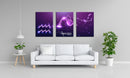 Aquarius Zodiac Sign Art, Set Of 3