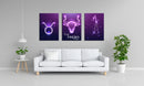 Taurus Zodiac Sign Art, Set Of 3