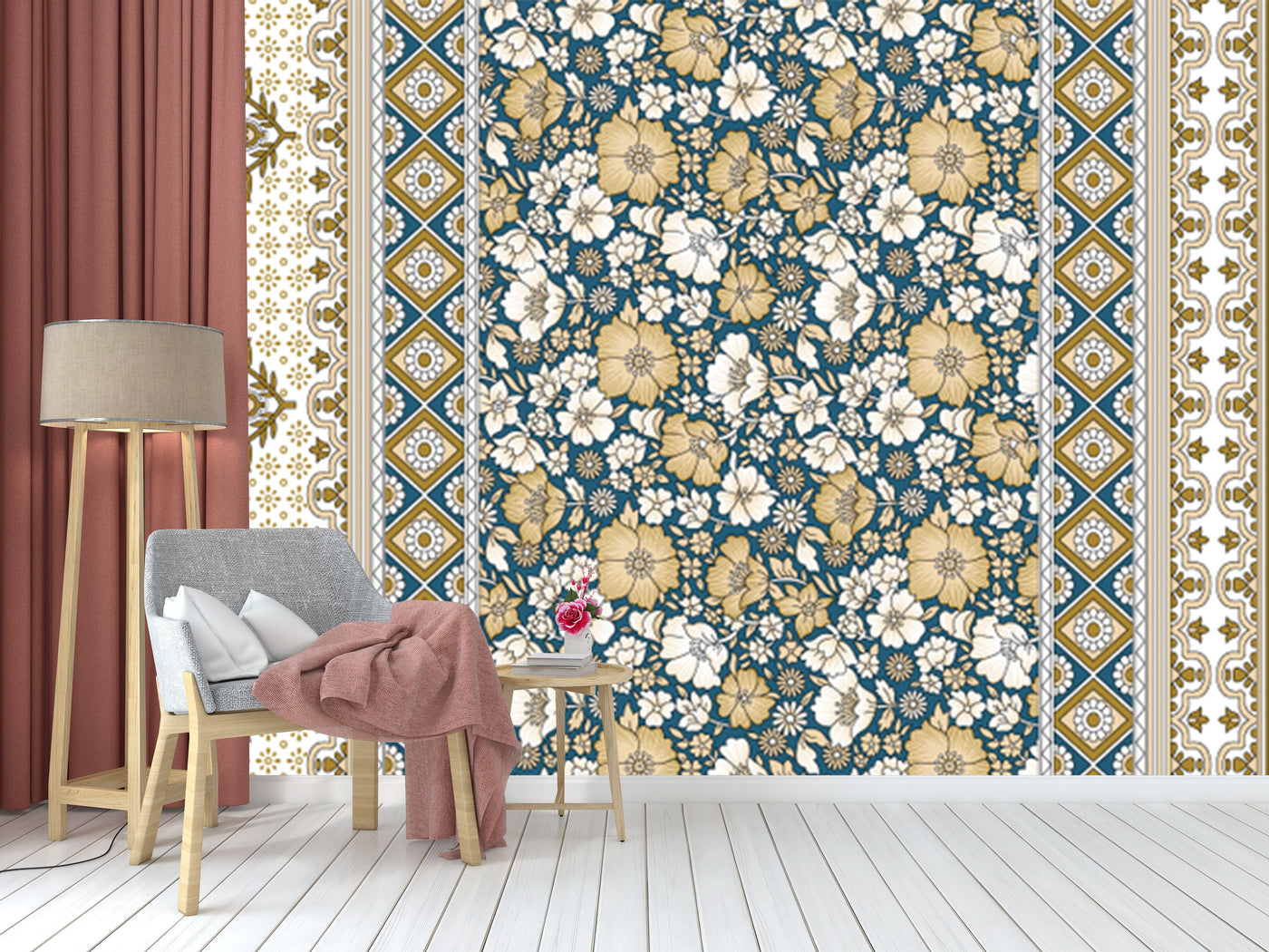 Floral Aesthtic Indian Pattern Wallpaper