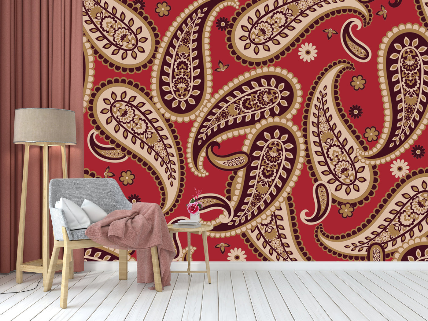 Red Beautiful Pattern Wallpaper