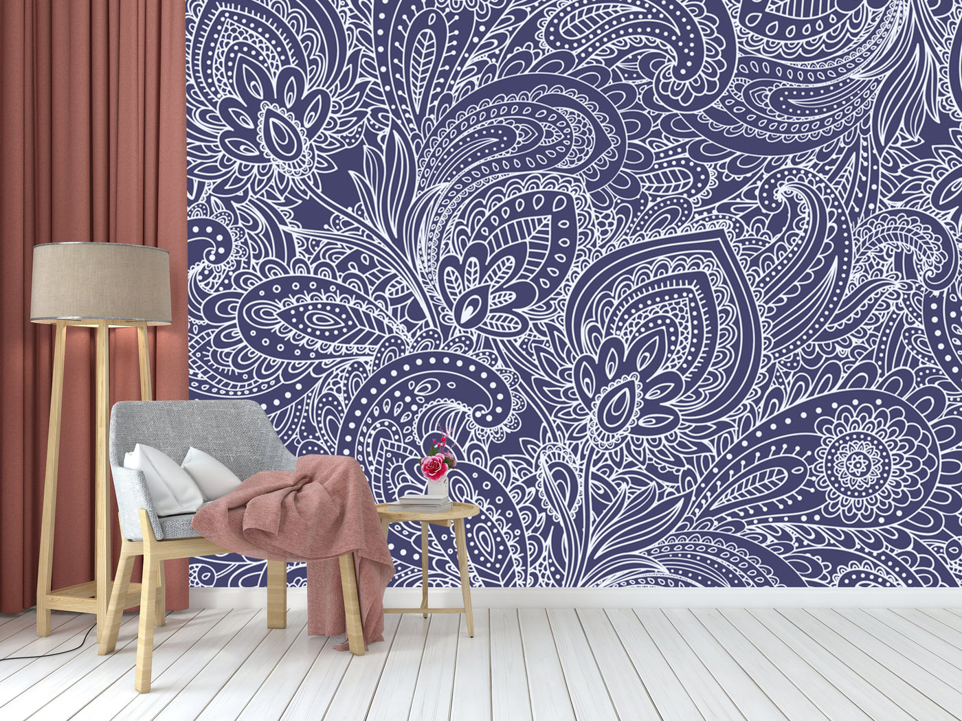 Floral Beautiful Detailed PatternWallpaper