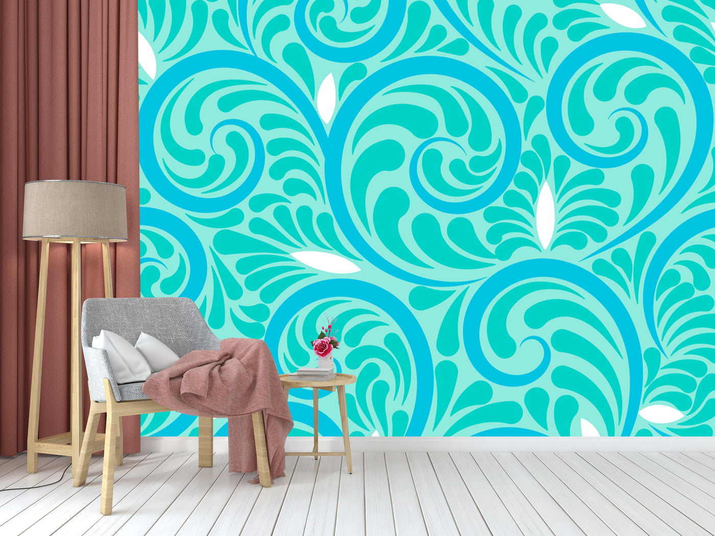 Beautiful Pink Ethnic Pattern Wallpaper
