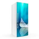 White Leafs Art Self Adhesive Sticker For Refrigerator