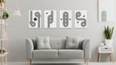 Black Maze Lines Design Wall Art, Set Of 4