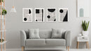 Abstract Black Lines And Patches Wall Art, Set Of 4