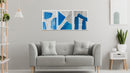 Abstract Blue And Black Lines Wall Art, Set Of 3