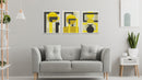 Geometric Black And Yellow Wall Art, Set Of 3