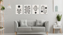 Black Geometric Lines And Figure Wall Art, Set Of 4