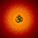 Red Om Mandala Art Self Adhesive Sticker Poster