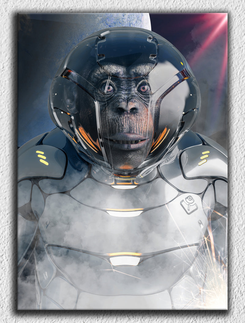Monkey Astronaut In Space Art