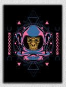 Monkey Pink Blue Space Art