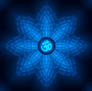 Om In Blue Floral Art Self Adhesive Sticker Poster