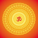 Om Art In Yellow Mandala Art Circle Self Adhesive Sticker Poster