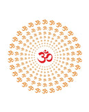 Om With Orange Rays Self Adhesive Sticker Poster