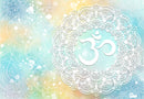 Om In Blue Mandala Self Adhesive Sticker Poster