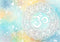 Om In Blue Mandala Self Adhesive Sticker Poster