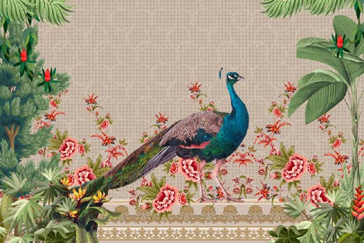Opal Peacock Wallpaper