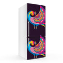 Pink Peacock Art Self Adhesive Sticker For Refrigerator
