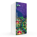 Peacock With Diya Art Self Adhesive Sticker For Refrigerator