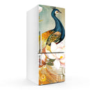 Peacock On Lotus Art Self Adhesive Sticker For Refrigerator