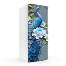 Beautiful Blue Peacock Art Self Adhesive Sticker For Refrigerator