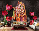 Lord Krishna Radha Purple Wallpaper