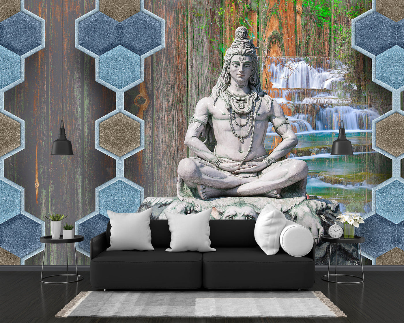 Lord Shiva Waterfall Wallpaper
