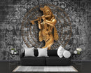 Lord Krishna Gold Statue Wallpaper