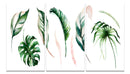 Dark Green Foliage Wall Art, Set Of 3