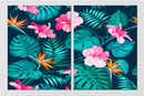 Hibiscus And Leaves Wall Art, Set Of 2
