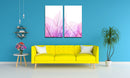Pink Leaf Silhouette Wall art, Set Of 2