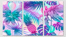 Multicolour Leaf And Pineaplle Wall Art, Set Of 3