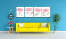 Pink flower wall Art, Set Of 4