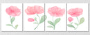 Pink flower wall Art, Set Of 4