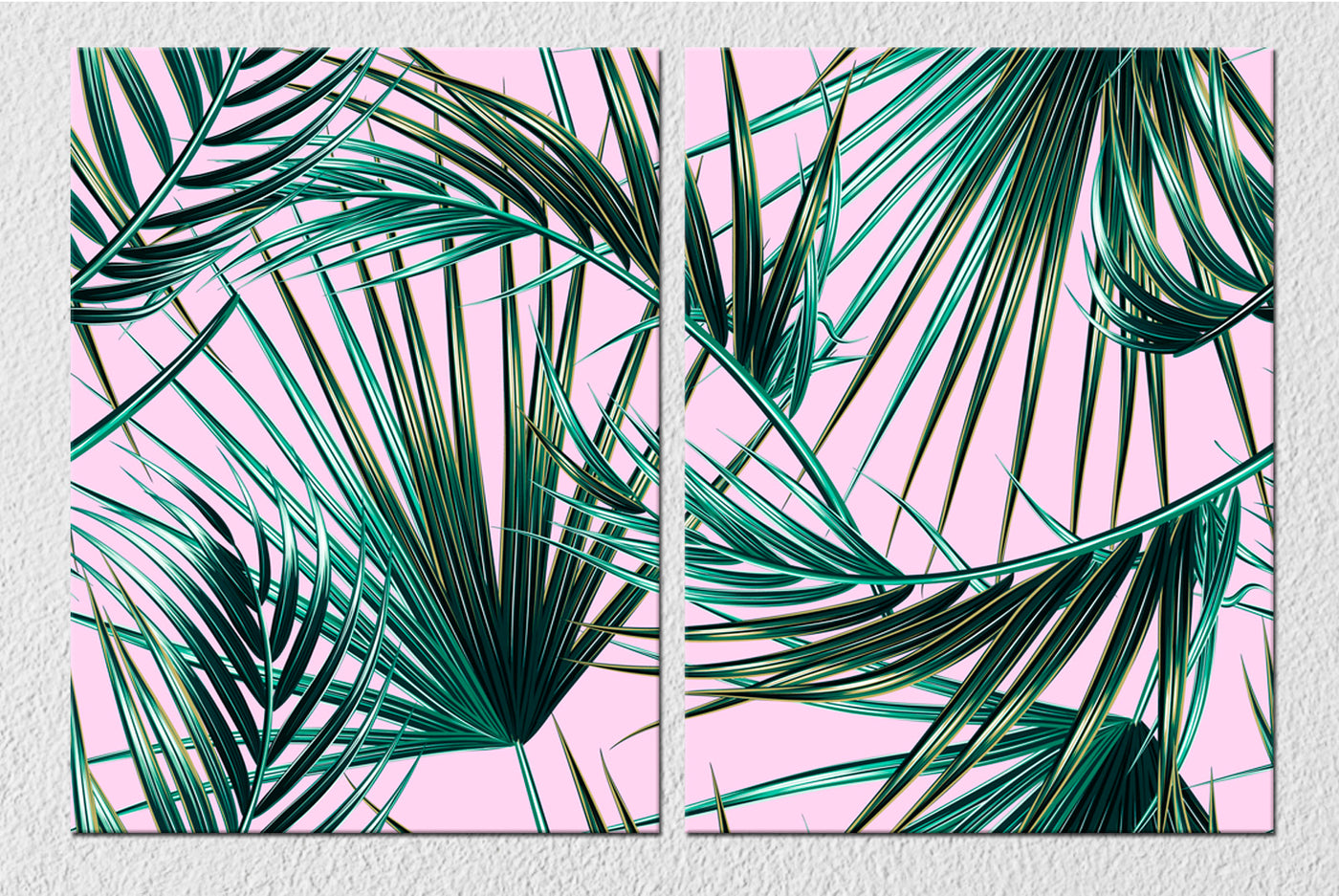Big Palm Leaf Wall Art, Set Of 2