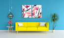 Pink Flower On White Wall Art, Set Of 2